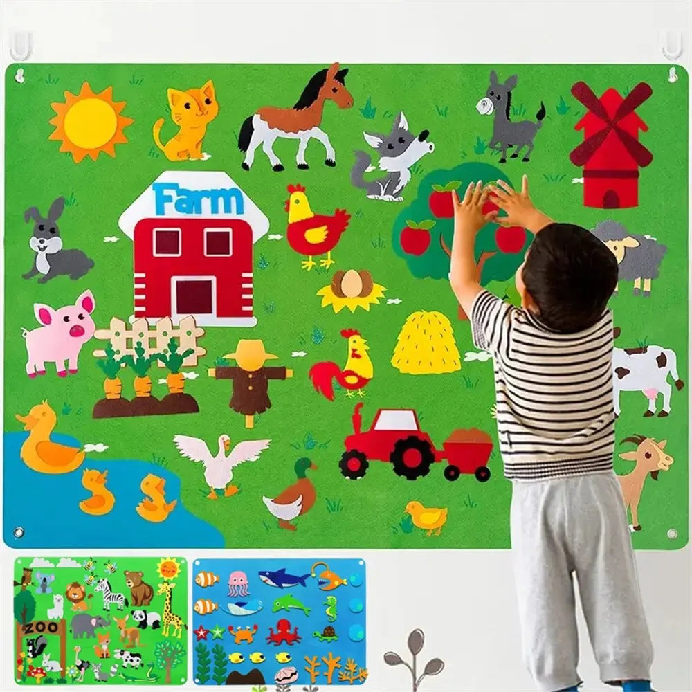 Educational Felt Board with Animals