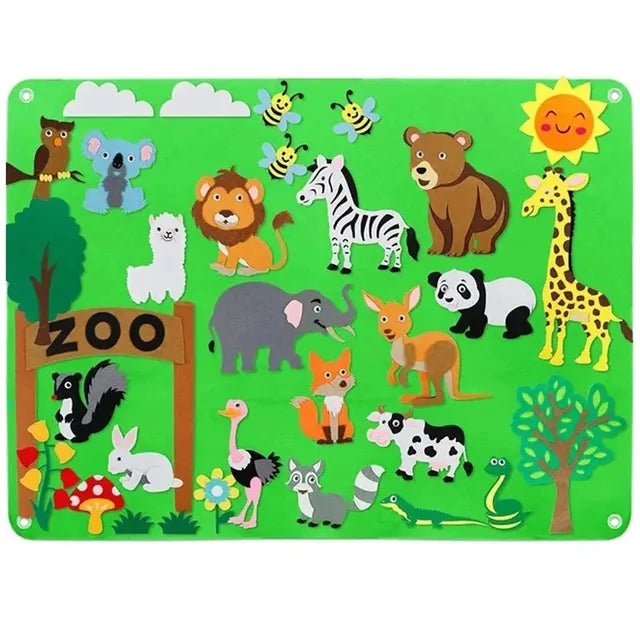 Educational Felt Board with Animals